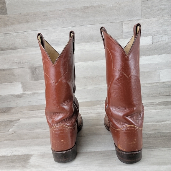 Vintage Justin Western Leather Cowboy Boots Size 10.5D USA Made - Picture 7 of 16